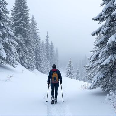 Winterwanderung in den Alpen